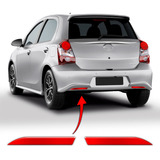 Metalmax Adesivo Olho De Gato Refletivo Para choque Etios 17 Resinado Cor Vermelho