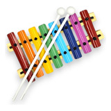 Metalofone Infantil 8 Teclas Afinadas Coloridas   Vibratom