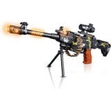 Metralhadora Fuzil Arma Militar Som Luz Mov 62 Cm
