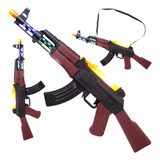 Metralhadora Fuzil M16 Som E Luz Militar Arma 52cm Promoção