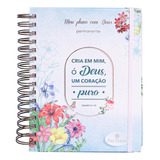 Meu Plano Com Deus Permanente Coração Puro Capa Dura Flores Azul Pão Diário
