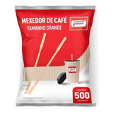 Mexedor   Palheta De Madeira Para Café 15cm Pacote 500 Unid