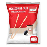 Mexedor Palheta De Madeira Para Café 15cm Pacote 500 Unid