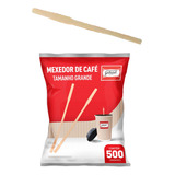 Mexedor Palheta De Madeira Para Café 15cm Pacote 500 Unid