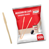Mexedor Palheta De Madeira Para Café 9cm Pacote 500 Unid