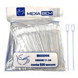 Mexedor Para Bebidas Drink Cristal 500 Unidades Mexa Bem Cor Transparente Sem