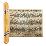 Mezuzah Judaico Dourado Com Placa Prateada Oração + Klaf