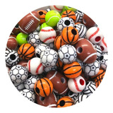 Miçanga Bola Futebol 50 Unid Menino Artesanato E Bijuterias
