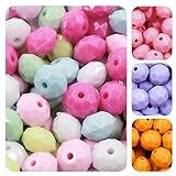 Miçanga Bola Sextavada 8mm Artesanato Colares Pulseiras 40g 130 Unidades BRANCO