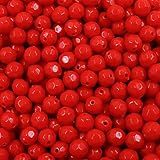 Miçanga Bola Sextavada 8mm Artesanato Colares Pulseiras 40g 130 Unidades VERMELHO