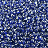 Miçanga Bolinha Olho Grego De Murano - Azul - 8mm - 100pçs