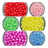 Miçanga Colorida Sextavada C Miolo Branco 8mm Kit 600 Pças