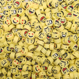 Miçanga Entremeio Smile Fimo 10mm 100un Amarelo Bijuteria