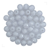 Miçanga Globinho Sextavado 8mm C furo Miolo Branco 1050pçs