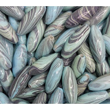 Miçanga Missanga Conta Perolizada Oval 0844 500g Comprimento 26 Mm Cor Azul Diâmetro 8 Mm