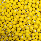 Miçanga Passante Bola Emborrachada Amarela 8mm 10un Biju
