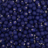 Miçanga Passante Bola Emborrachada Azul 8mm 10un Bijuteria