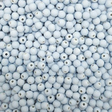 Miçanga Passante Bola Emborrachada Azul Claro 8mm 50un Biju