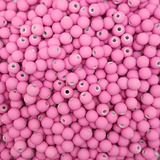 Miçanga Passante Bola Emborrachada Rosa 8mm 10un Bijuteria
