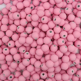 Miçanga Passante Bola Emborrachada Rosa Claro 8mm 50un Biju