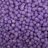 Miçanga Passante Bola Emborrachada Roxa 8mm 50un Bijuteria
