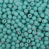 Miçanga Passante Bola Emborrachada Verde 8mm 150un Bijuteria