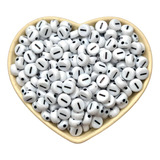 Miçangas Infantil Letras 200 Pçs A Sua Escolha branco Cor I Diâmetro 7 Mm