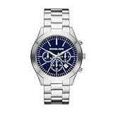 Michael Kors Relógio Masculino Slim Runway De Quartzo Com Pulseira De Aço Inoxidável, Prata, 22 (modelo: Mk8917)
