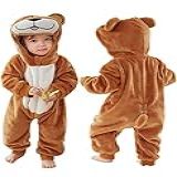 MICHLEY Fantasia De Animal De Bebê Unissex Inverno Outono Macacão Com Capuz Halloween Cosplay Macacão Urso 2 2 5 Anos