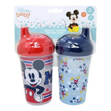 Mickey 2pk Hard Spout Sippy Cup Vermelho Azul