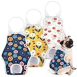 MICOOYO Fralda Para Cachorro Calcinha Higiênica Com Suspensório Ajustável Lavável Para Cães Fraldas Menstruais Roupas íntimas Para Animais De Estimação Fraldas Para Cães Fêmeas Para Calor
