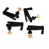 Micro Afinador Fixo Violino 4 4 Preto Parafuso Dourado Kit4