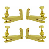 Micro Afinador P Violino 3 4 E 4 4 Fixo Dourado Kit 4 Pçs