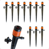 Micro Aspersor Bico Irrigação Regulável Estaca Tubo 4mm 10un