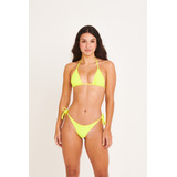 Micro biquini Cortininha Amarelo Neon Fio