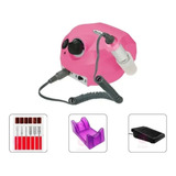 Micro Motor Porquinho Lixadeira Nail Drill Original Rosa Nf
