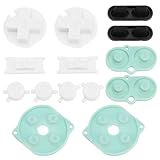 Micro Traders 2 Conjuntos De Kits De Botões Condutores De Borracha De Silicone Compatíveis Com Game Boy Color Gameboy GBC Botão Liga Desliga Verde Claro Preto Branco
