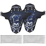 Micro Traders Kit De Guarda Lamas De Bicicleta MTB Preto Azul Mountain Bike Dianteiro Traseiro Protetor De Lama Ultra Fino Adequado Para Rodas De 66 0 Cm 69 8 Cm 73 7 Cm