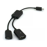 Micro Usb tipo C Para 2 Otg Dual Port Hub Cabo Y Splitter F