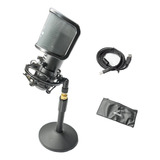 Microfone Arcano Condensador Usb Completo Am-black-1-nkit