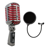 Microfone Arcano Vintage Vt-45 Bk2 + Pop Filter Am-f1