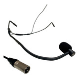 Microfone Auricular Pfc 511 Headset Preto Conexão Xlr Mesas