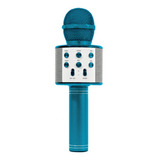 Microfone Azul Bluetooth Com Efeitos De