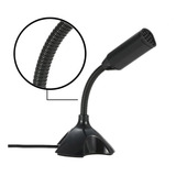 Microfone Base Mesa Estéreo Usb Omnidirecional Flexivel Cor Preto
