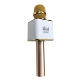 Microfone Bluetooth Oex Mk100 Para Karaoke Dourado