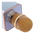 Microfone Bluetooth Para Karaoke Dourado Oex Mk100