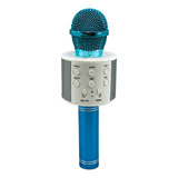 Microfone Bluetooth S Fio Infantil Youtube Karaoke Muda Voz Cor Azul