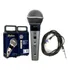 Microfone Cardioide Dylan Dls-8 Profissional Chave On Cor Prata