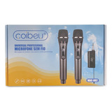 Microfone Coibeu Mac 002 Duplo Sem Fio Profissional Uhf Digital Bateria Top Cor Preto