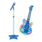 Microfone Com Guitarra Infantil C Som E Luz Rock Show Top